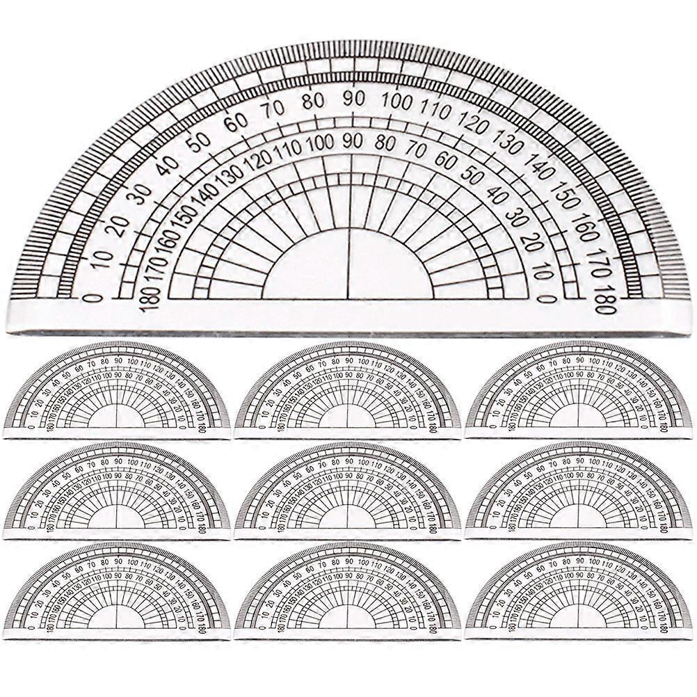 10 Stück Kunststoff-winkelmesser, Mathematik-winkelmesser, Winkelmesswerkzeuge, 180-grad-winkelmesser Für Schüler-10x5.5cm