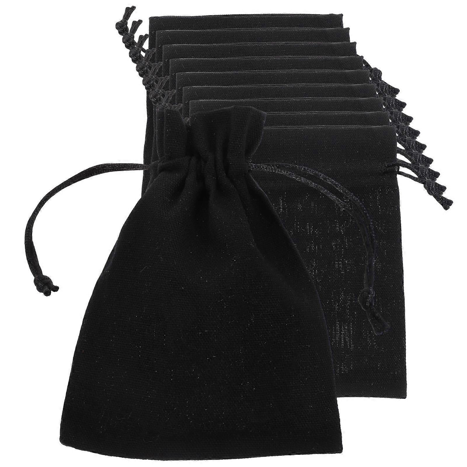 10 Stück Gastgeschenkbeutel Aus Jute, Ideal Für Hochzeiten Und Andere Feierlichkeiten-0.2x10x14cm-black