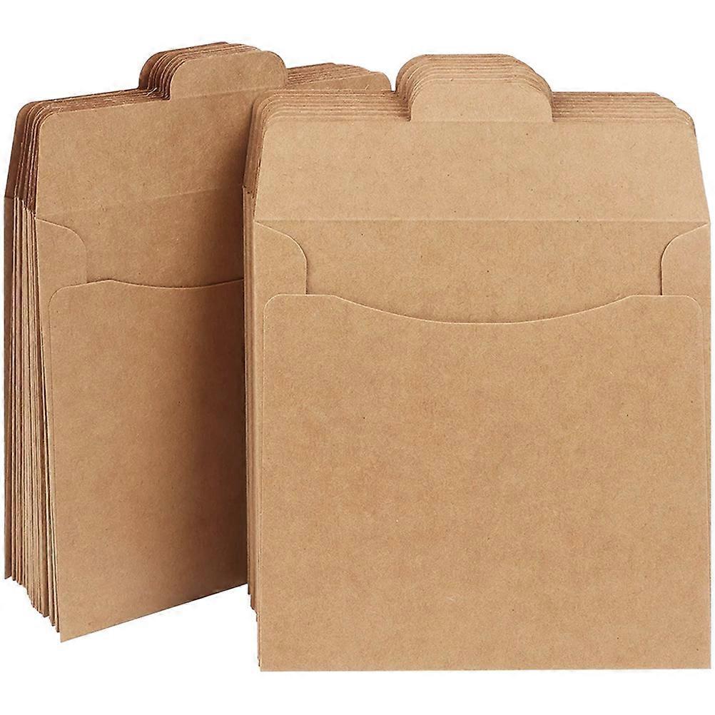 50 Stück Braune Papiertüten, Kraftpapiertüten, Cd-hüllen, Braune Cd-hüllen-12.30x12.30x0.20cm-light Brown