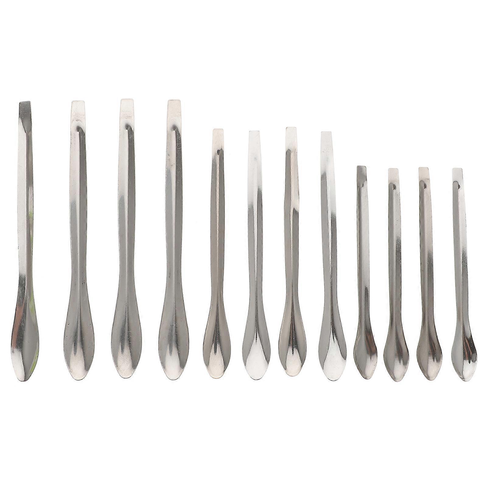 12-teiliges Set Messlöffel Aus Edelstahl, Probenlöffel, Messlöffel Für Labore-14x1.5x0.2cm