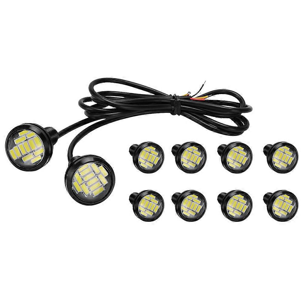 10 Stück Eagle Eye Lamp Kennzeichenbeleuchtung Rückfahrscheinwerfer Led-leuchte Für Auto-3.4x2.3cm-white Light Yellow Light
