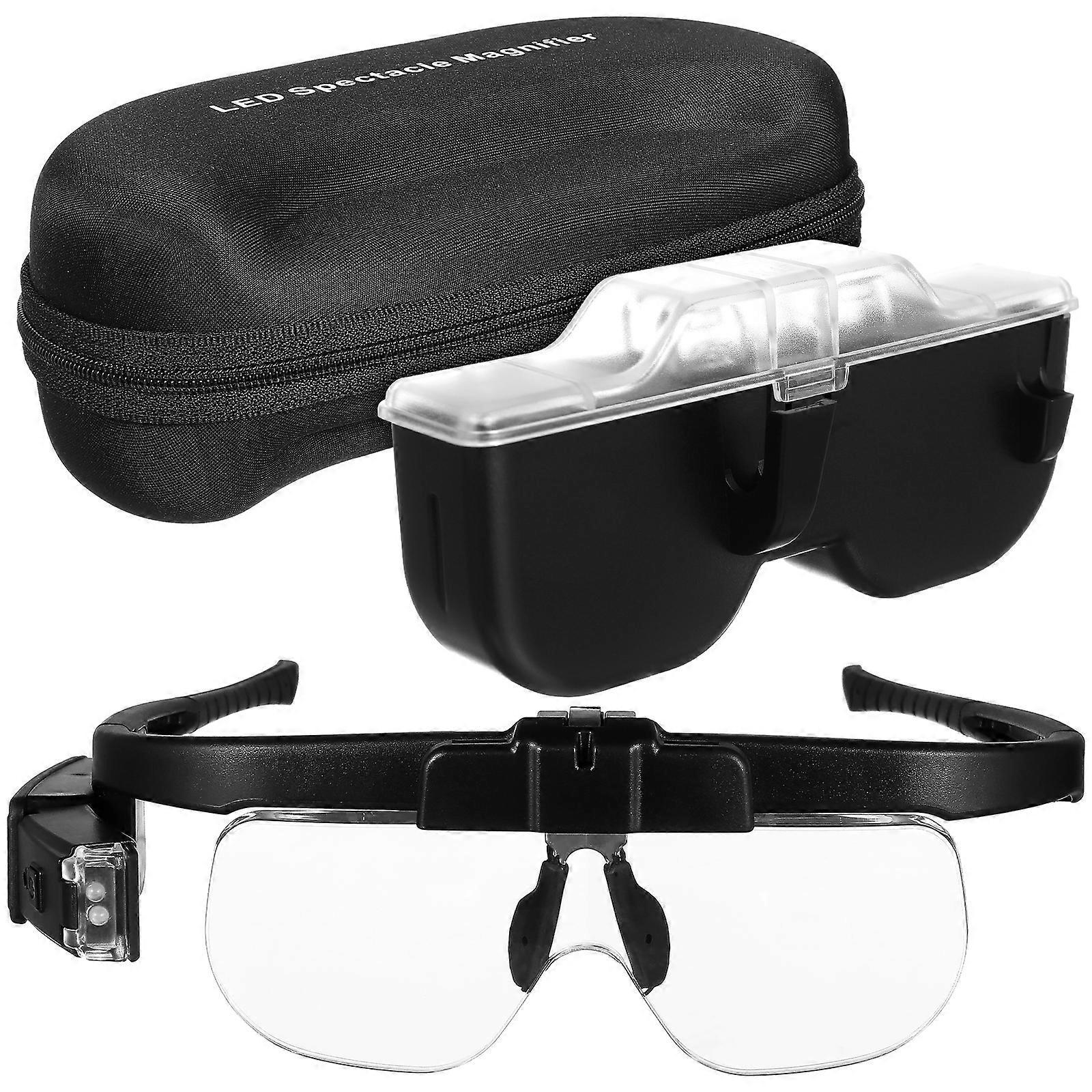 Vergrößerungsglas Mit Licht, Freihändige Vergrößerungsbrille, Led-vergrößerungsglas-17.50x17.00x6.00cm-black