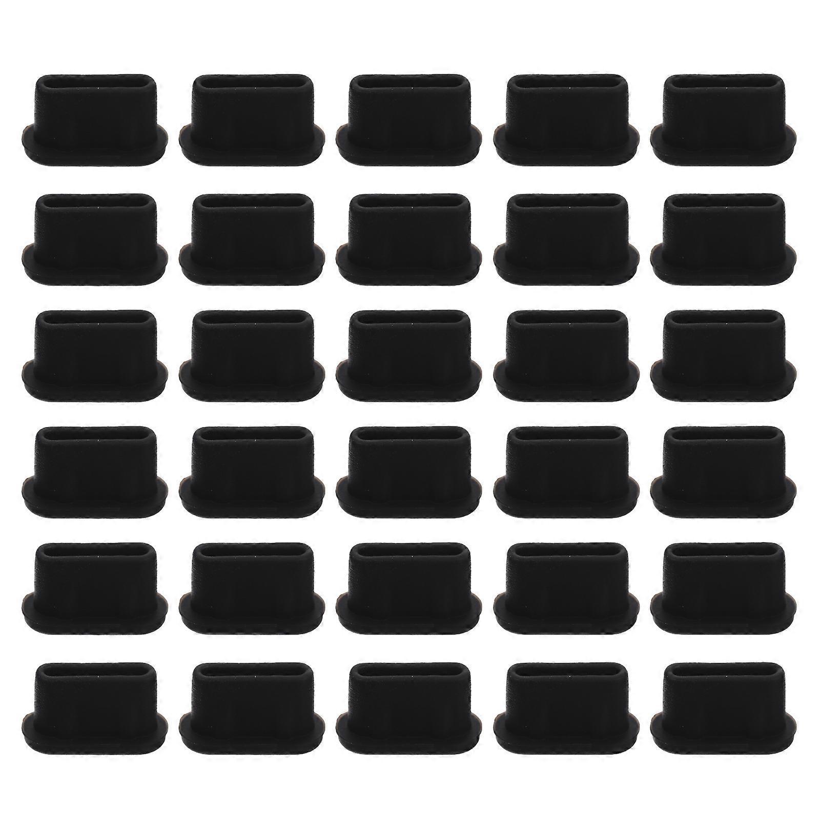 30 Stück Usb-anschlussstopfen, Ersatz-usb 3.1 Typ-c Staubschutzstopfen Für Laptops-1.00x0.60x0.40cm-black