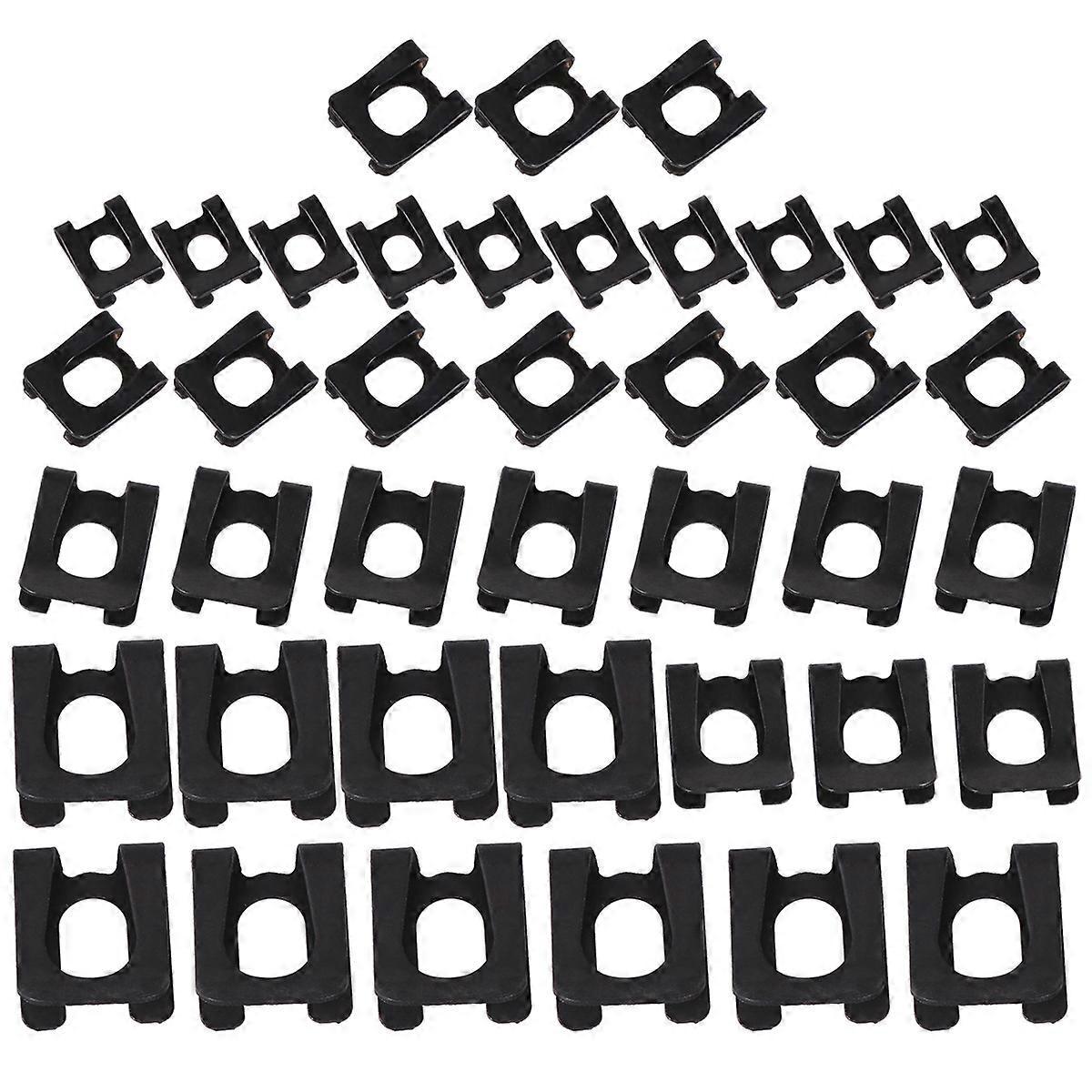 40 Stück Anti-lockerungs-dk-achsen-sicherungsringblöcke U-förmige Clips Unterlegscheiben-1.70x1.50x0.20cm-black
