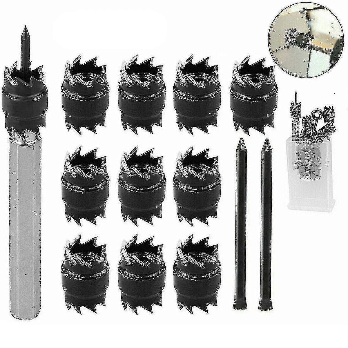 13-teiliges Set Doppelseitiger 3/8"-rotationspunktschweißfräser Und Bohrer Zum Entfernen Von Schweißnähten