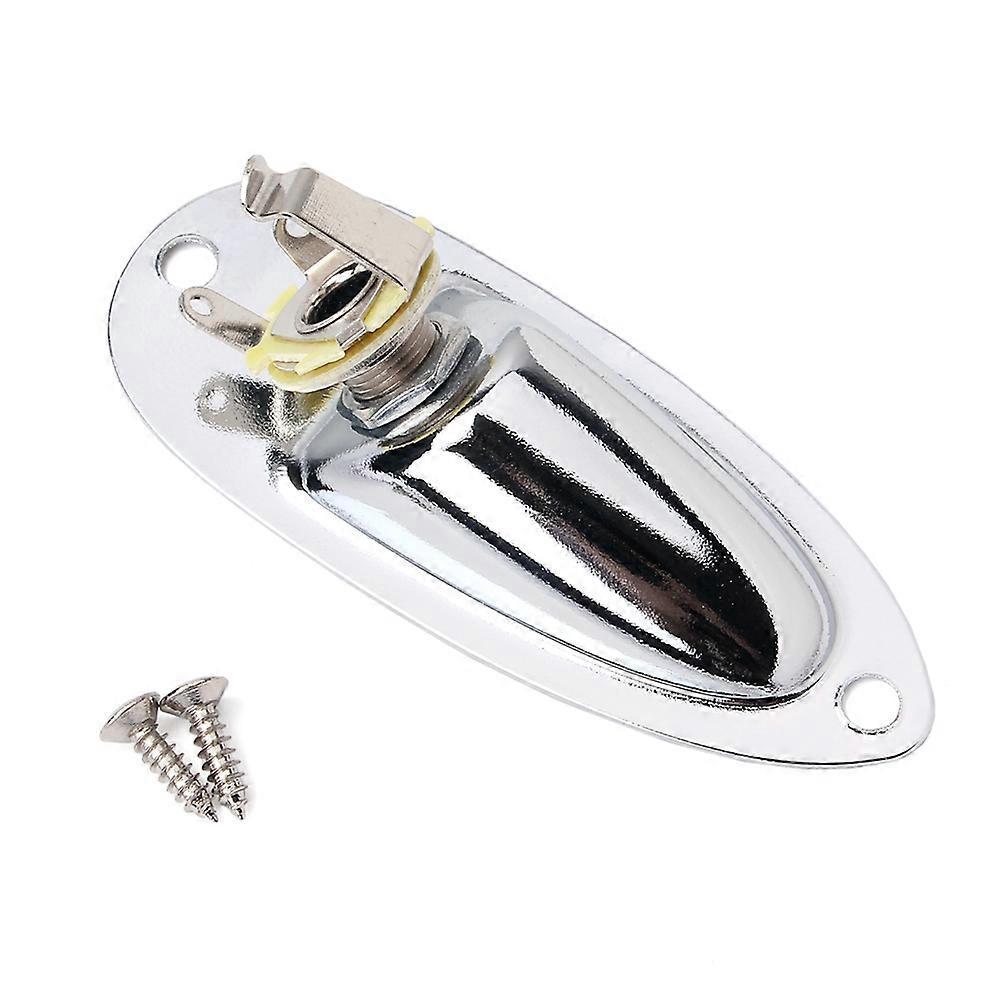 Boot 1/4 Zoll 6,35 Mm Gitarren-klinkensteckerbuchse Gitarren-tonabnehmer-ausgangs-eingangsbuchse Mit Klinkenplattenschrauben Für Strat E-gitarre Bass (silber)-8.00x3.20x2.50cm-silver
