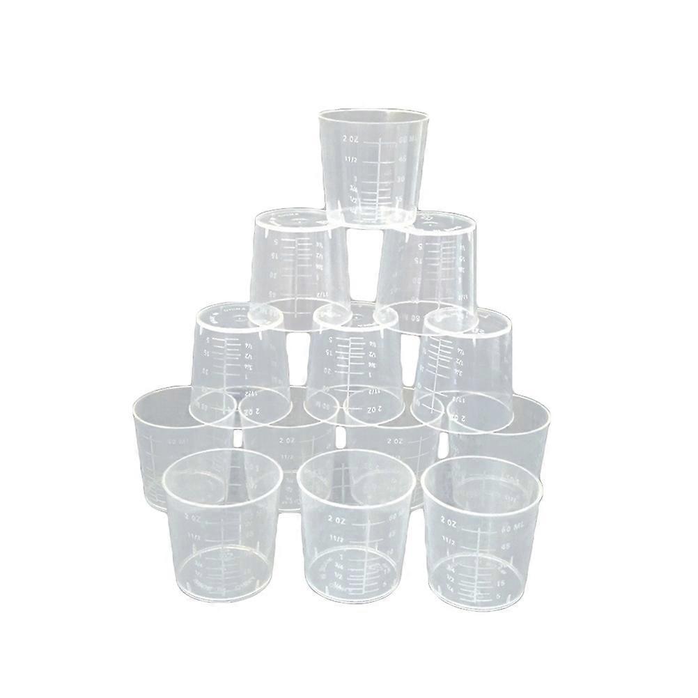 25 Stück 60 Ml Messbecher Aus Kunststoff, Küchenbecher, Back- Und Kochutensilien, Digitaler Messbecher-5.00x4.20x4.20cm-white