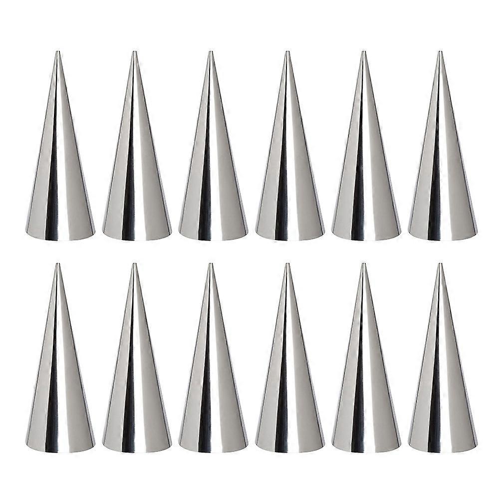 20-teiliges Set Brotbackformen Aus Edelstahl, Kegelförmige Croissantformen, Brotbackzubehör Für Den Täglichen Gebrauch Zu Hause (silber)-12x3x3cm-silver