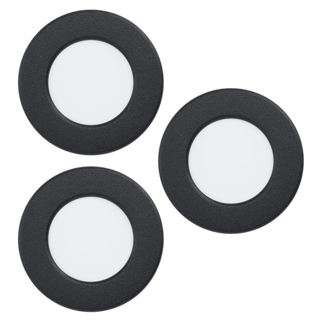 EGLO FUEVA 6-Z EINGEBAUT. SET Ø88 RGB/CCT 3X2,8W 1020LM IP44 SCHWARZ