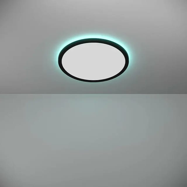 EGLO ROVITO-Z DECKENLEUCHTE Ø390 RGB/CCT 21W 2625LM MIT FERNBEDIENUNG B. IP44 SCHWARZ