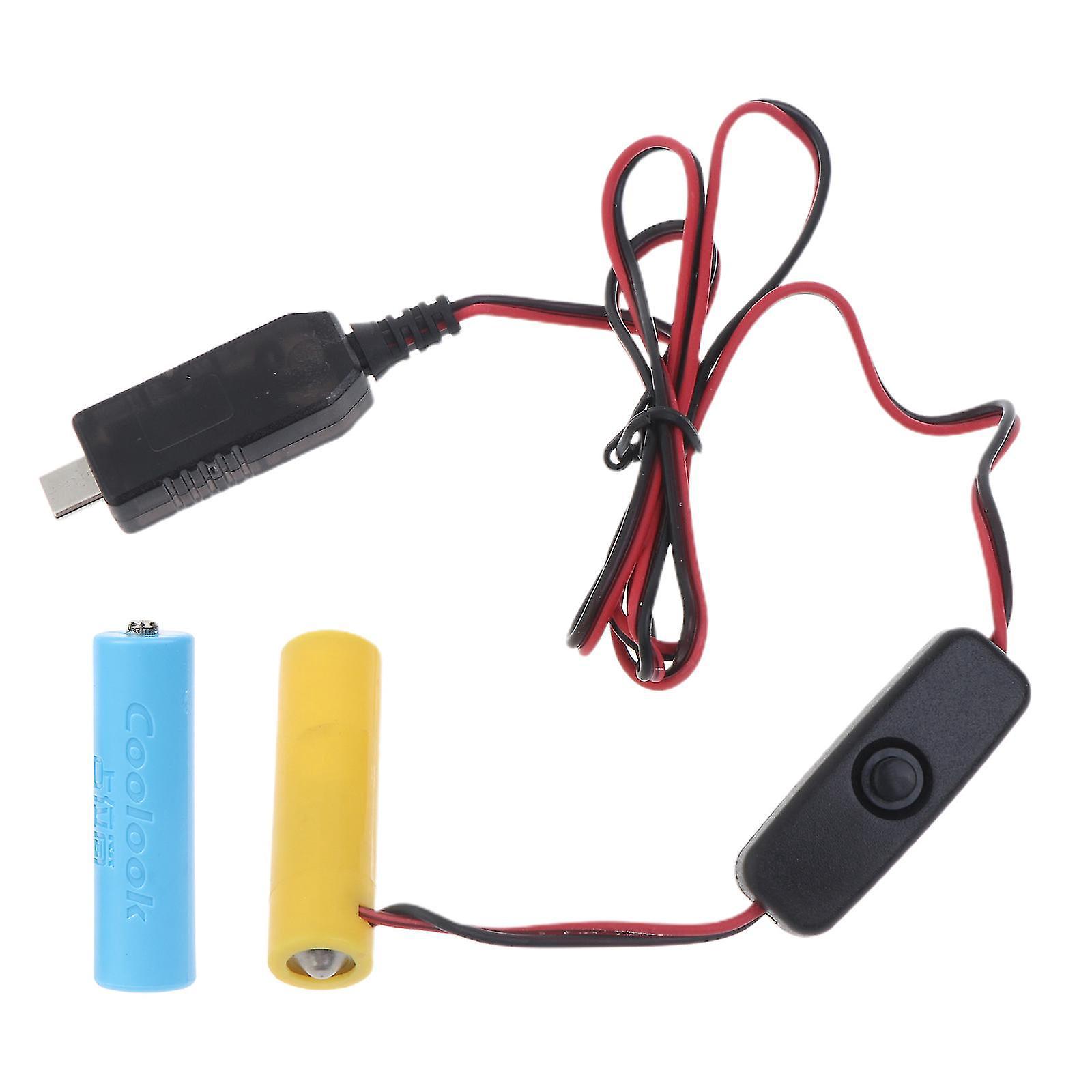 3v Aa-batterie-eliminator Usb-c-netzteil Ersetzt 2x Aa-batterien Mit Schalter