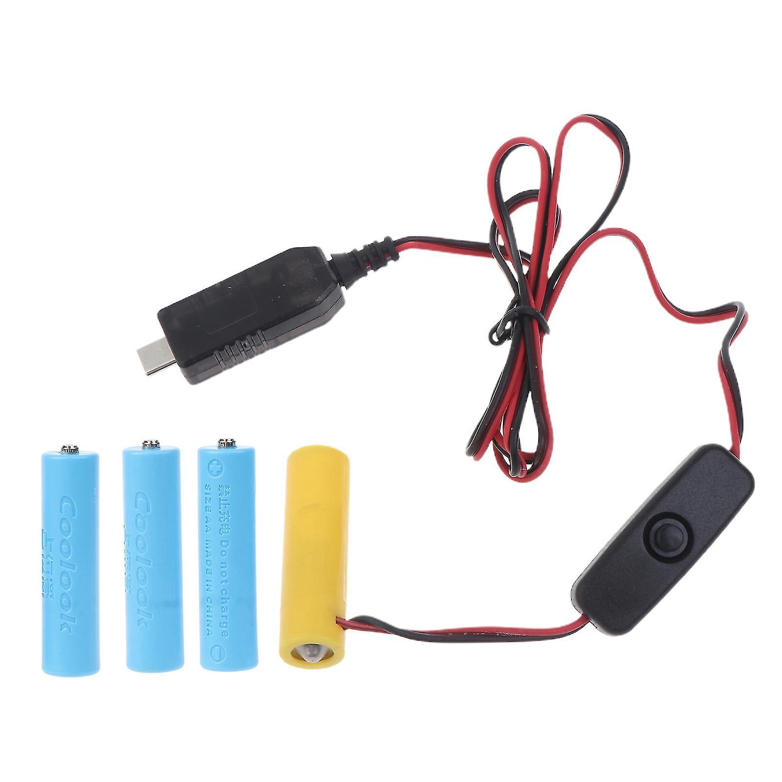 6v Aa-batterie-eliminator Usb-c-netzteil Ersetzt 4x Aa-batterien Mit Schalter