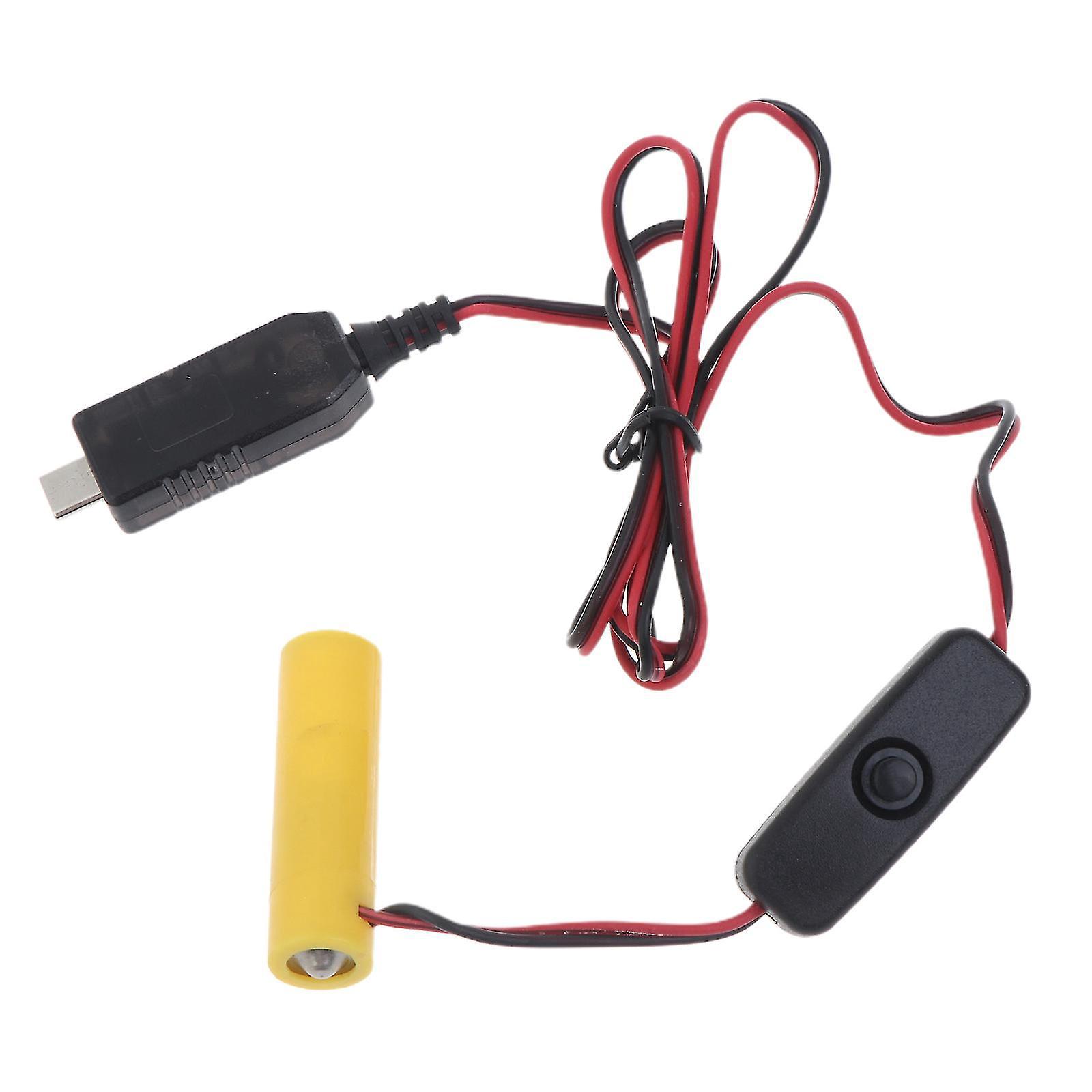 Typ-c 5v Auf 1,5v Aa Dummy-batterieadapter Mit Schalter, Ersetzt 1 Aa-batterie