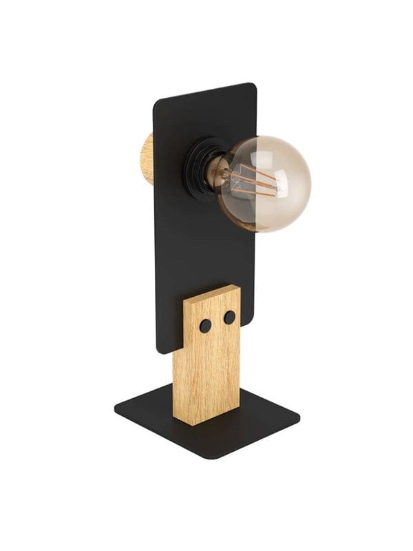 EGLO BRAMERTON TISCH E27 SCHWARZ/HOLZ FSC
