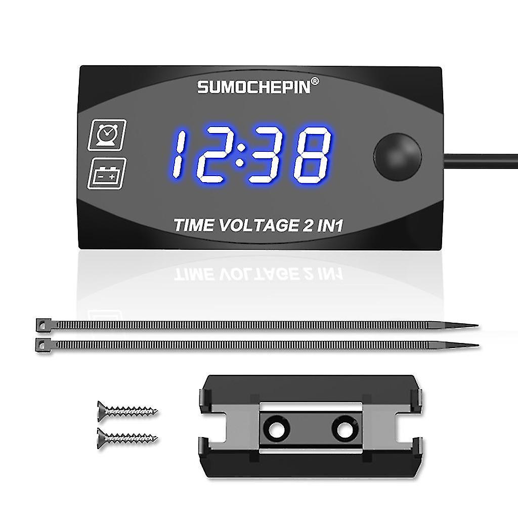Led-digital-voltmeter Motorrad-spannungsanzeige 2-in-1