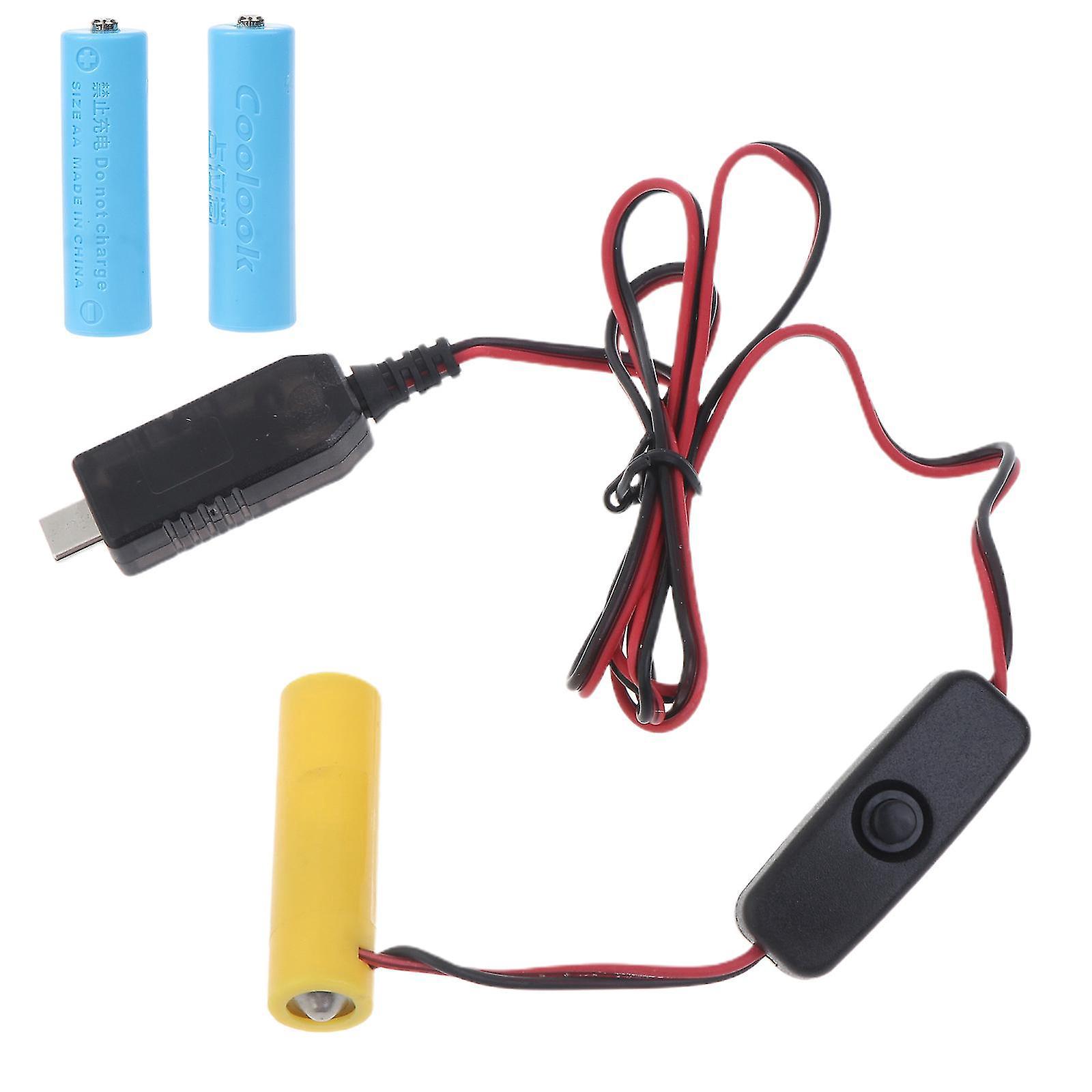 Usb-c-netzteilkabel Mit Schalter Zum Ersetzen Von 3 Aa-batterien (4,5 V).