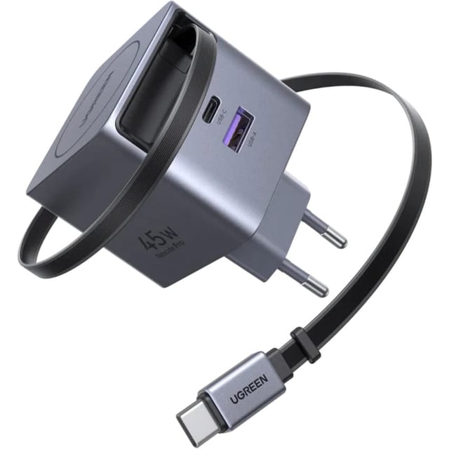 UGREEN 45 W GaN Fast Charger with Retractable Cable