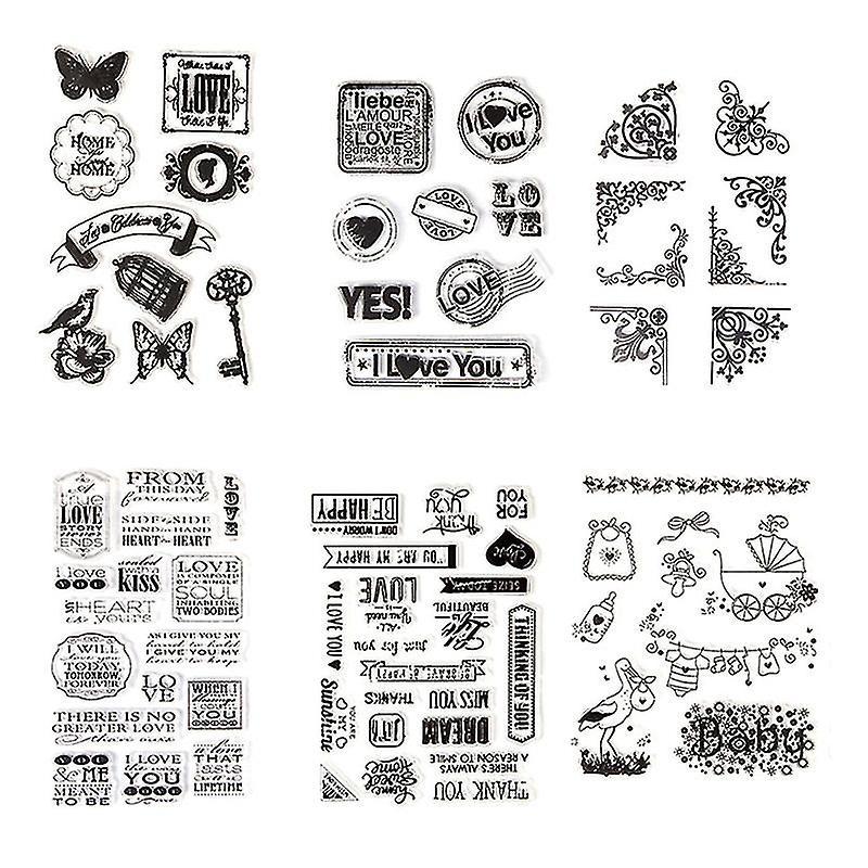 6-teiliges Set Gummistempel