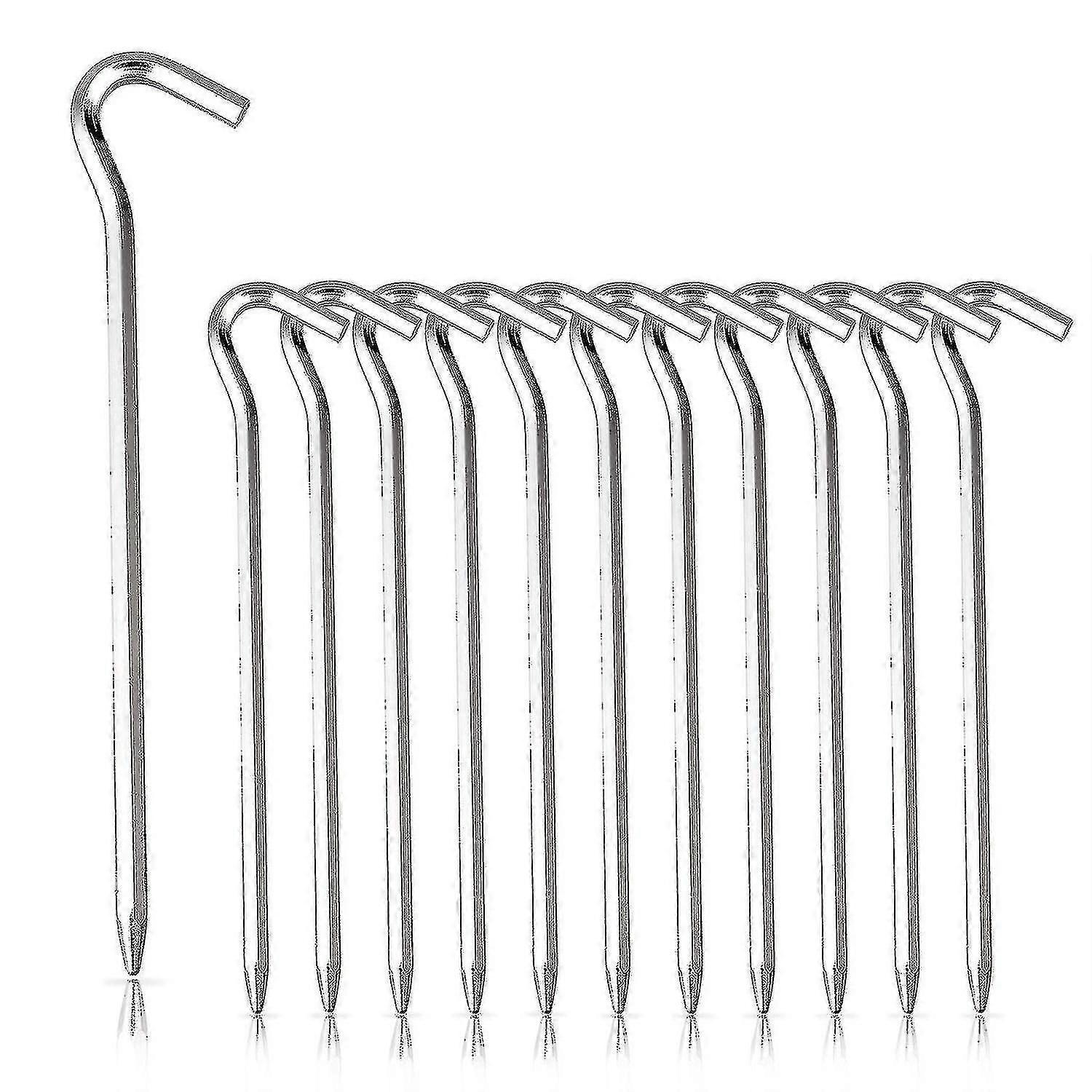 12 Stück Zeltnägel, Aluminium-zeltnägel Mit Haken, 7 Zoll Sechskantstangen, Nagelspitzen, Gartennägel, Campingnägel Zum Aufstellen Von Zelten Und Pavillons