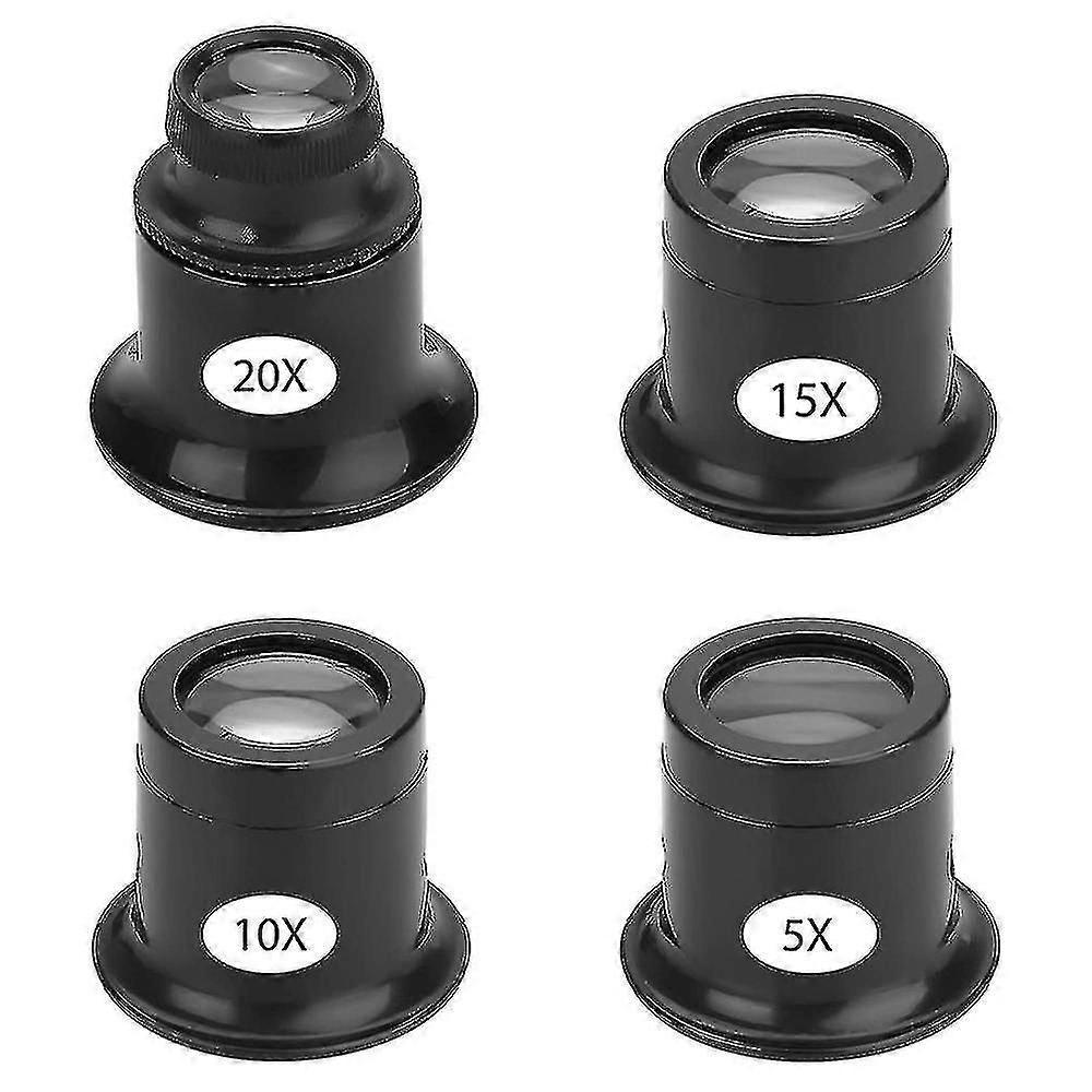 4-teiliges Lupen-set (5x, 10x, 15x, 20x) Für Uhrenreparaturen