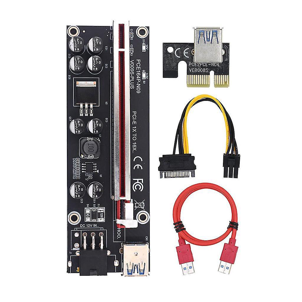 Grafikkarte 1x Auf 16x Pcie Express Adapter Gpu Riser Card Usb 3.0 Ver009s