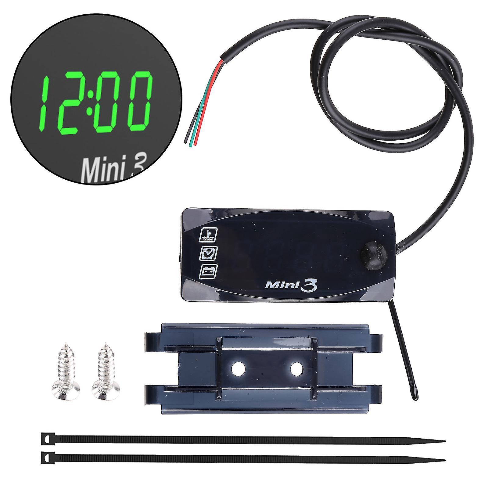 3-in-1-digitaluhr Mit Led-anzeige Für Motorräder: Zeitschaltuhr + Thermometer + Voltmeter