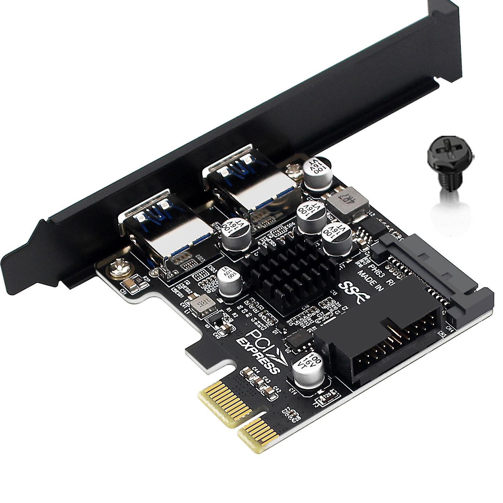 Pcie-zu-usb-3.0-erweiterungskarte Mit 2 Usb-anschlüssen, Pcie-1x-extender, Vl805-controller, 5 Gb