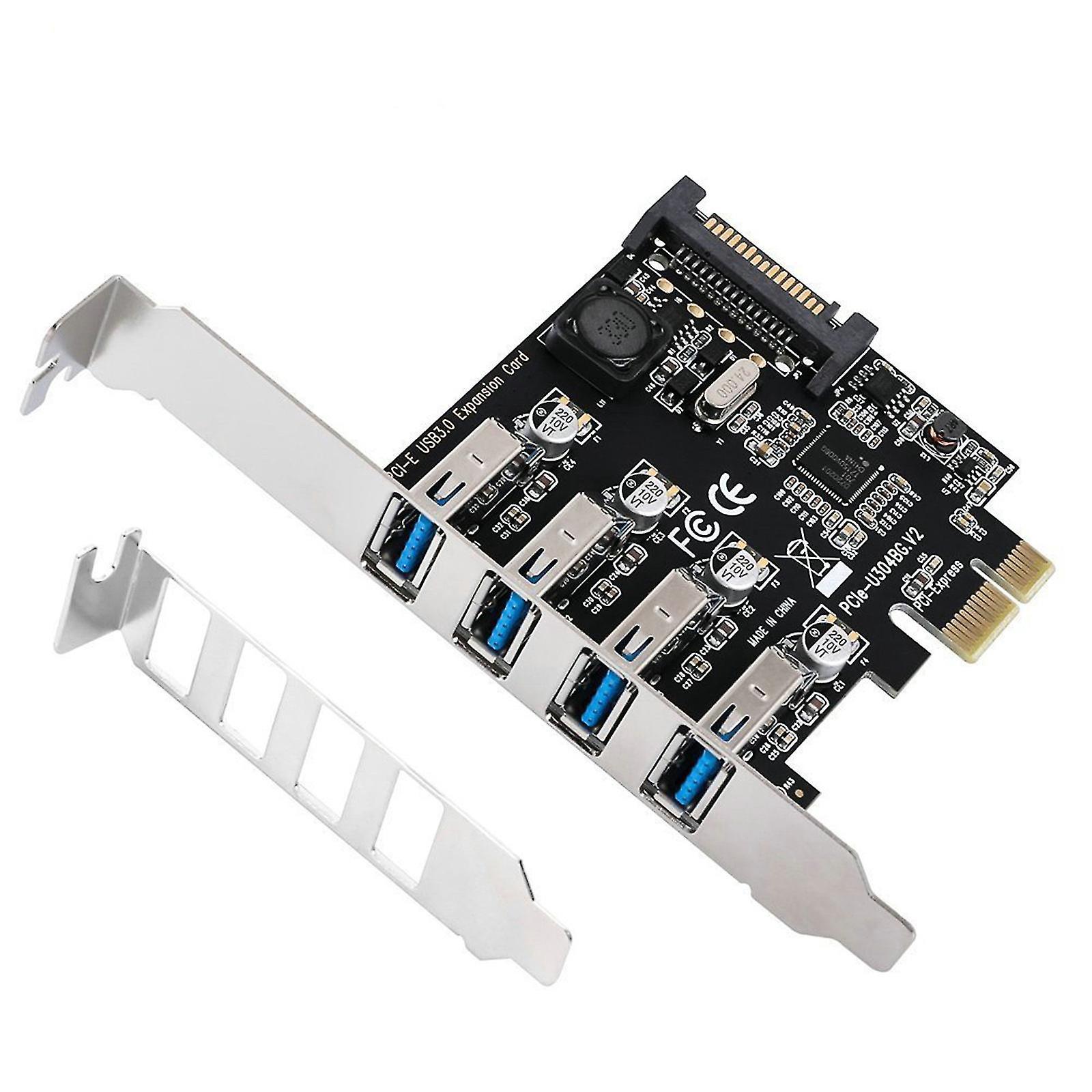 4-port-pcie-zu-usb-3.0-adapter-pcie-erweiterungskarte Mit 15-poligem Stromanschluss