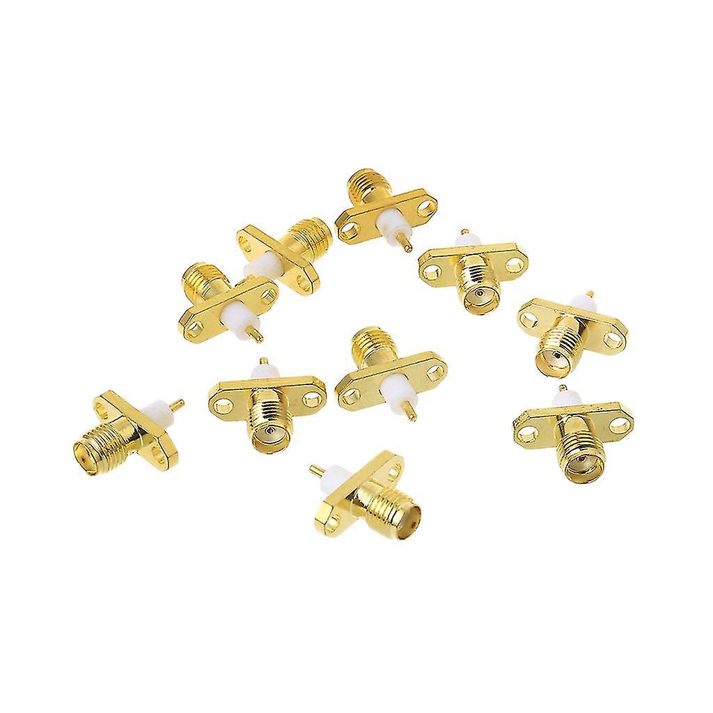 10 Stück Sma-buchsen, 2-loch-flansch, Ptfe-lötadapter, Einbauadapter, Hf-steckverbinder