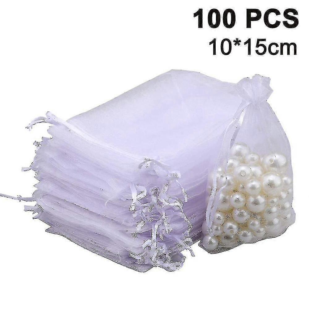 100 Stück Durchsichtige Schmuckbeutel Mit Kordelzug, Ideal Als Gastgeschenke Für Hochzeiten, Partys Und Weihnachten.