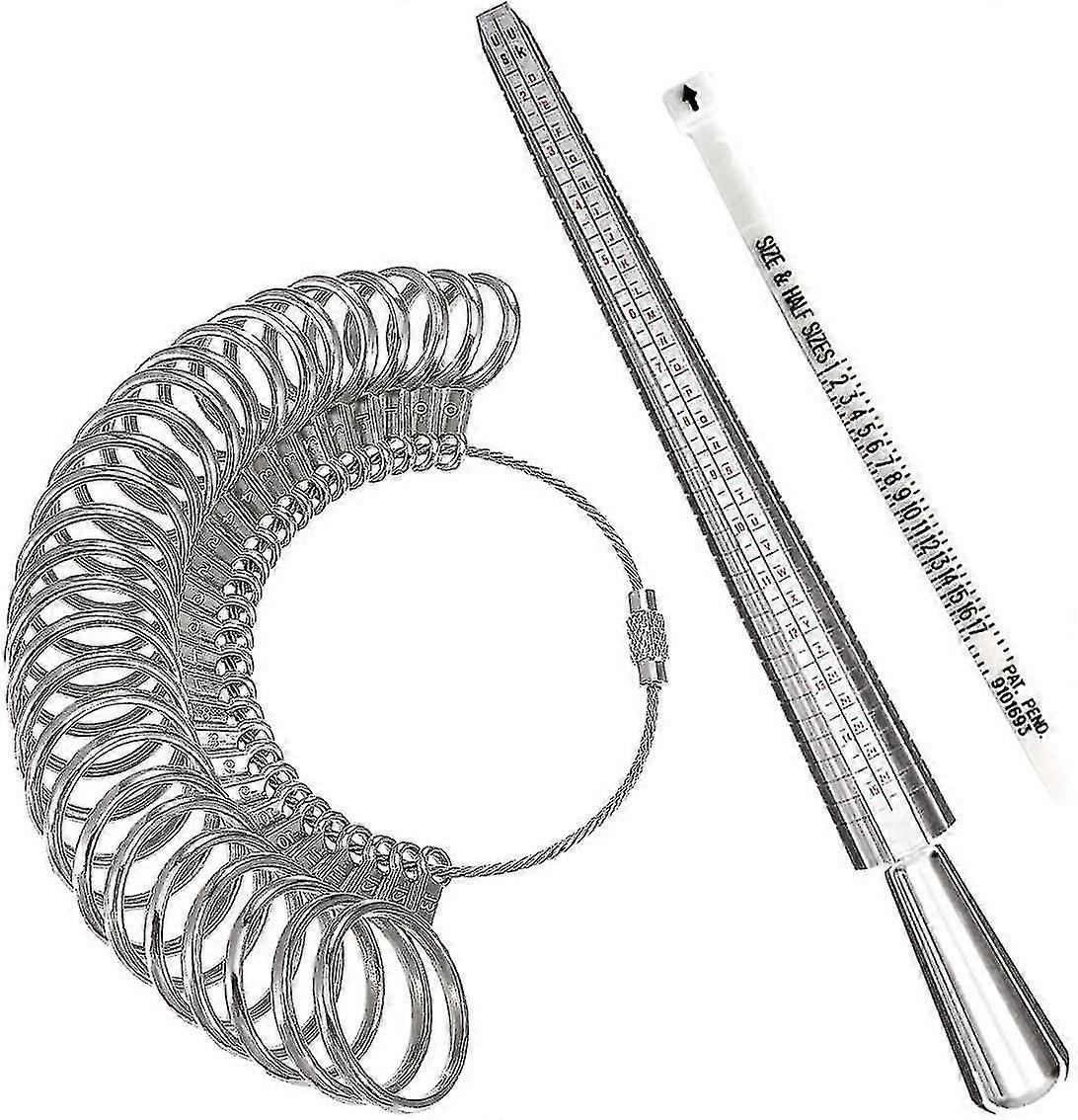 Ringgrößenmesser, Ringdorn Aus Aluminium Und Fingerlehren (ringgrößenmesser-set Aus Metall)