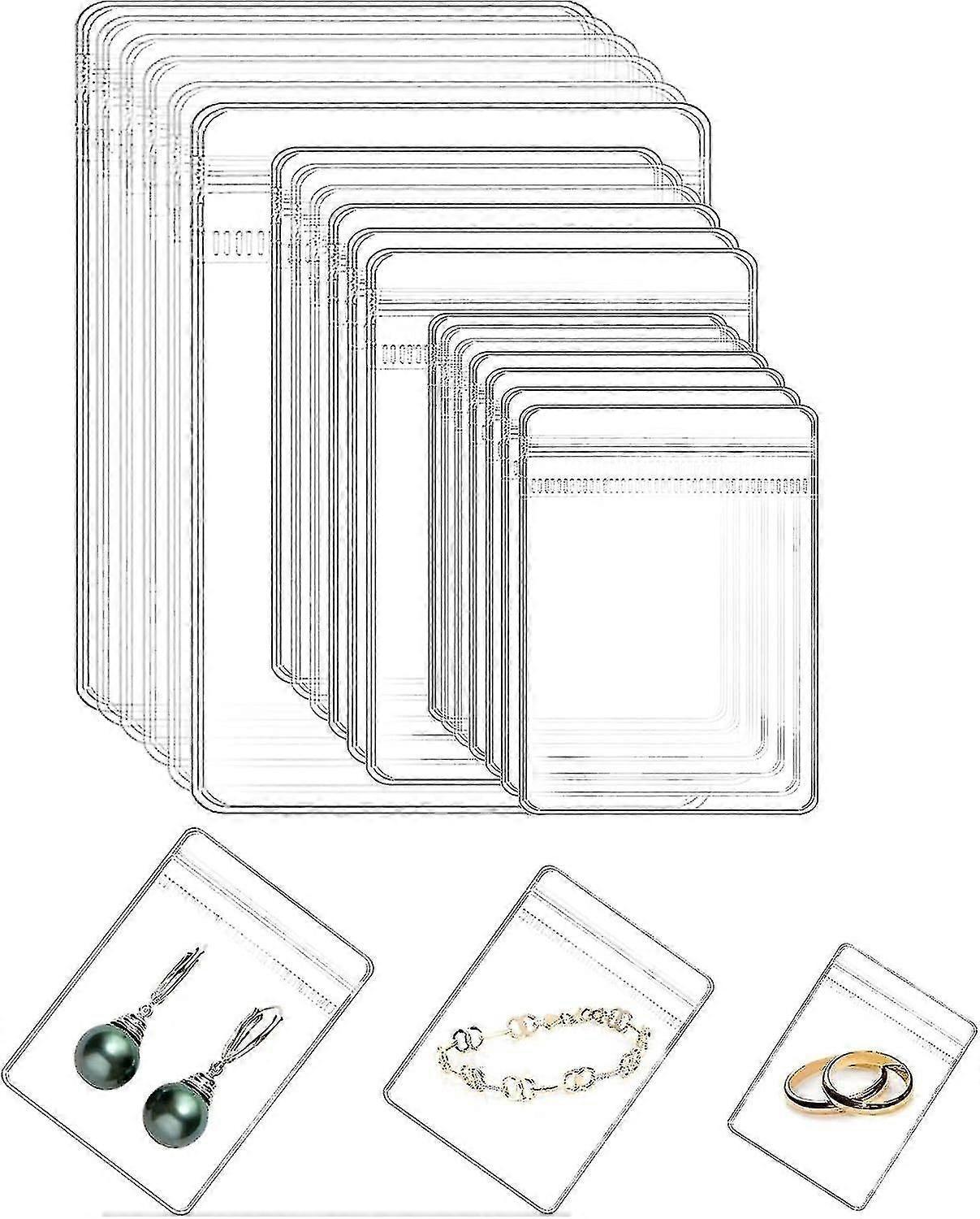 120 Schmuckbeutel, Durchsichtige Kunststoffbeutel Mit Selbstverschluss, Wiederverschließbare Schmuckbeutel Mit Reißverschluss, Transparente Aufbewahrungsbeutel Mit Selbstverriegelung Für Schmuck