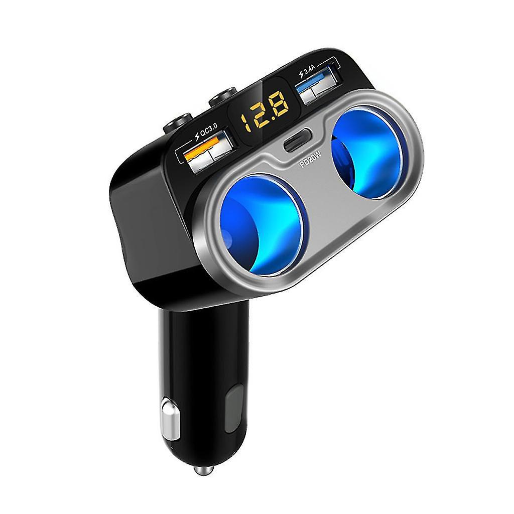 Zigarettenanzünder-splitter Mit 2 Steckdosen, 12/24 V, Zwei Usb-anschlüssen Und Separatem Schalter