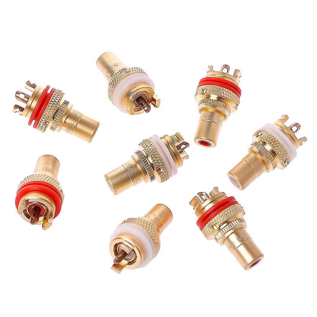 8 Stück Rot+weiße Hifi-rca-buchsen, Cmc-buchsen-anschluss