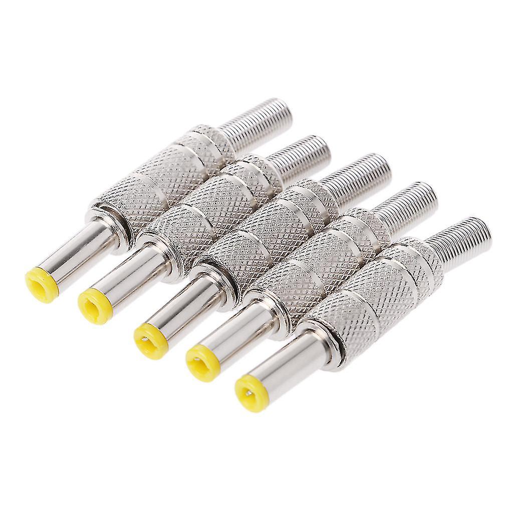 Stück Metall-stecker (5,5 X 2,1 Mm) Für Gleichstromnetzteile, Gelb