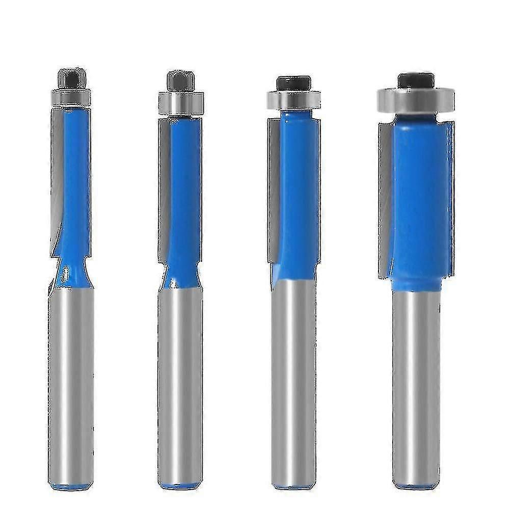 4-teiliges Kopierfräser-set 8 Mm Diy-schreinerwerkzeug Mit Frässchaft Und Kugellager Für Bündigen Fräser