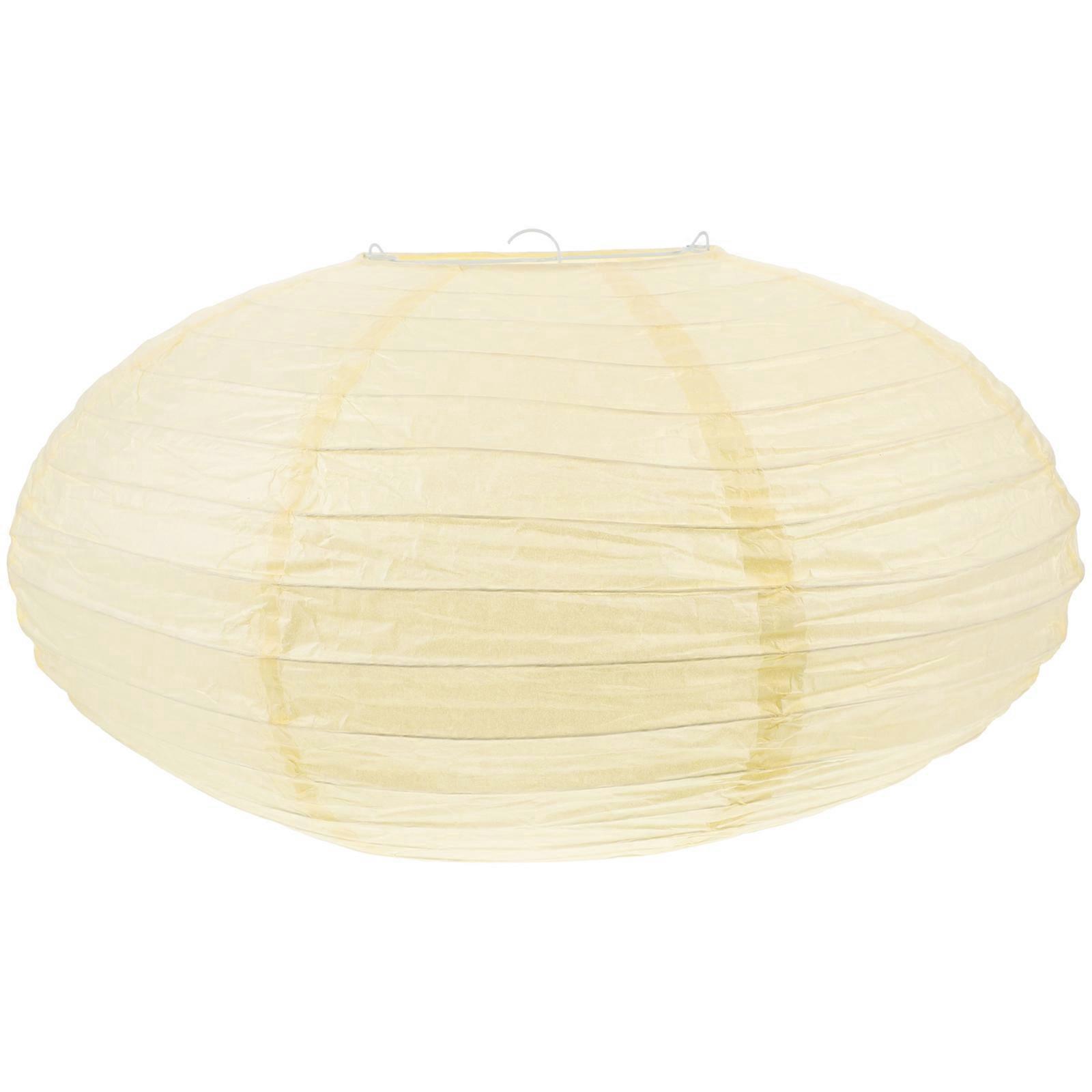 Papierlaternen-lampenschirm, Hängelampenschirm, Ovaler Papierlaternen-lampenschirm Für Heimpartys-40.00x40.00x22.00cm-beige