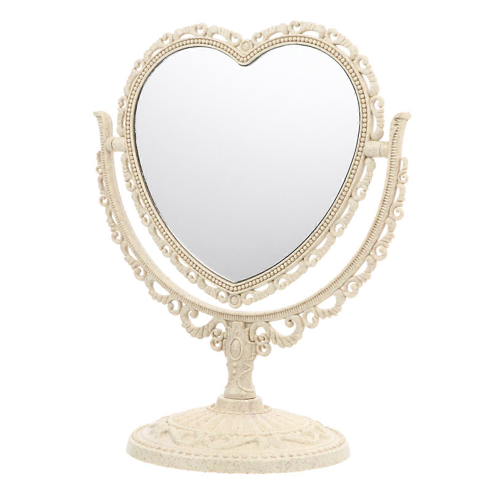 Stück Vintage-tisch-schminkspiegel-24x20cm-beige