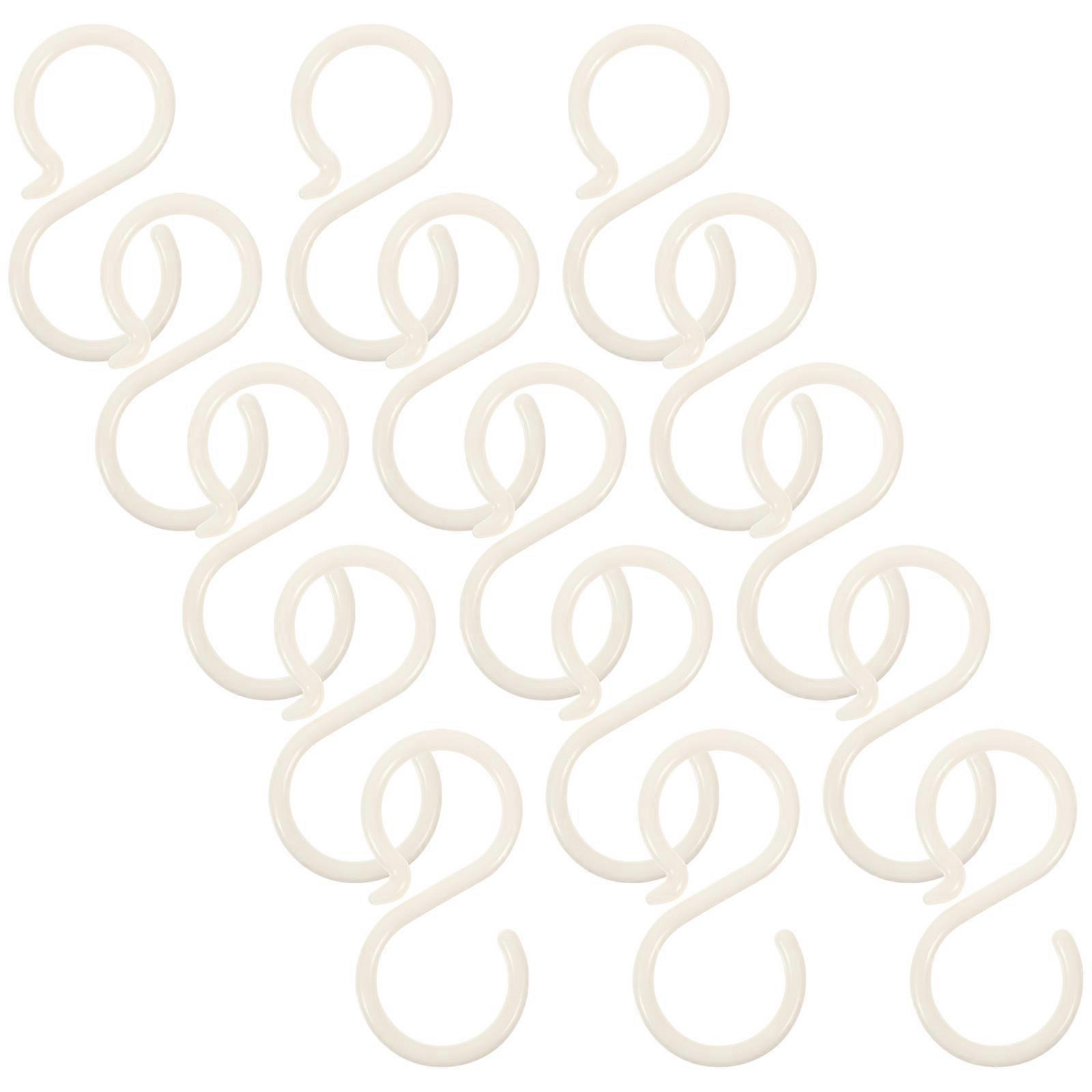 40 Stück S-förmige Haken, Kein Bohren Erforderlich, S-hakenaufhänger Für Haarbänder Und Haargummis-6.00x3.00x0.30cm-beige
