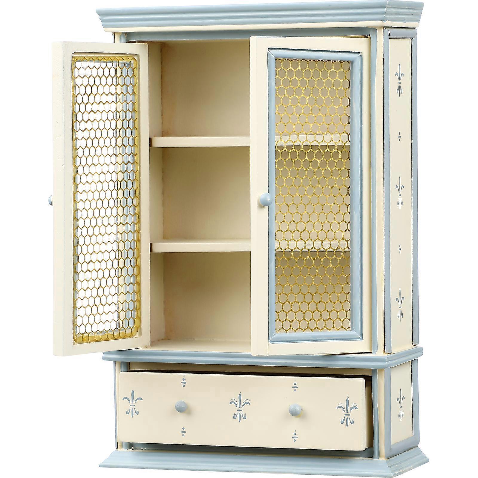 Miniatur-bücherregal-schrankmodell, Winziges Möbelstück, Ornamentspielzeug Für Puppenhaus-14.80x10.00x3.70cm-beige