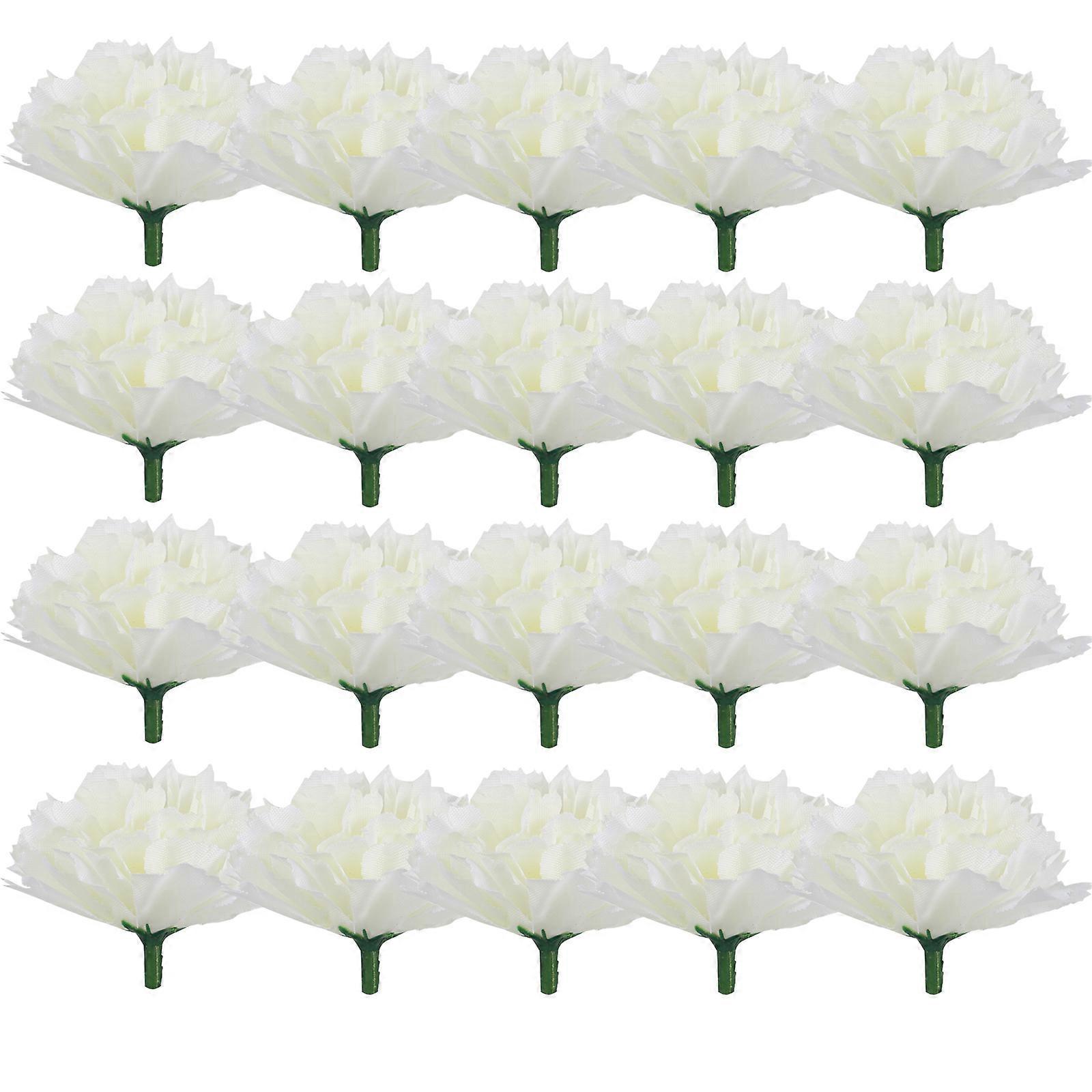 20 Künstliche Nelken, Hochzeitsdekoration, Romantische Blumendekoration-5.00x5.00x4.00cm-beige