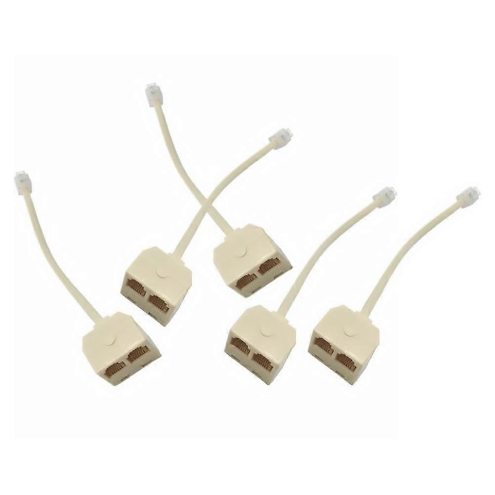Stück Rj11-buchsen-splitter Rj11 Stecker Auf Buchse Adapter Für Festnetztelefon-22.50x2.70x2.50cm-beige