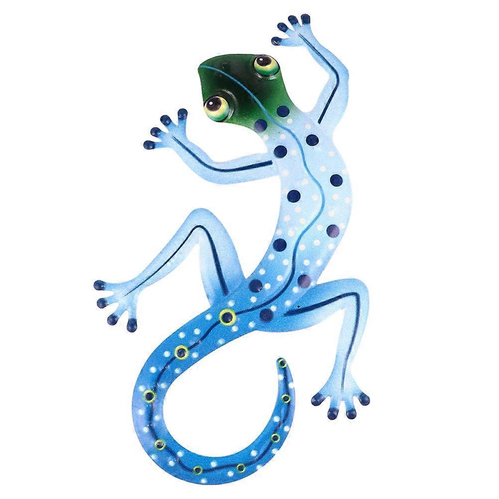 Gecko-anhänger Aus Eisen Für Den Außenbereich, Wanddekoration-18x31cm-blue