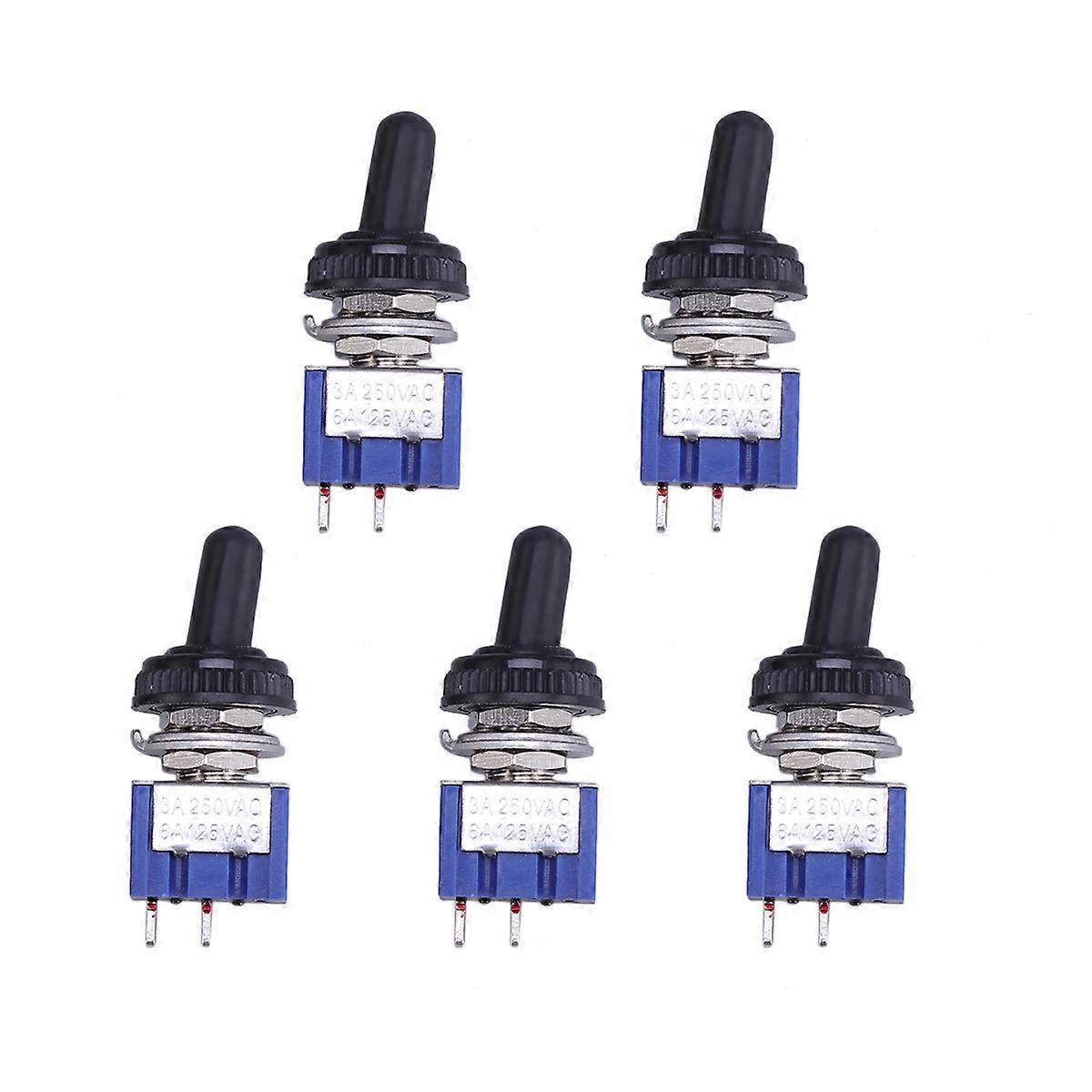 5 X Mini-ein/aus-kippschalter + Wasserdichte Abdeckung (blau)-3.00x1.30x1.20cm-blue
