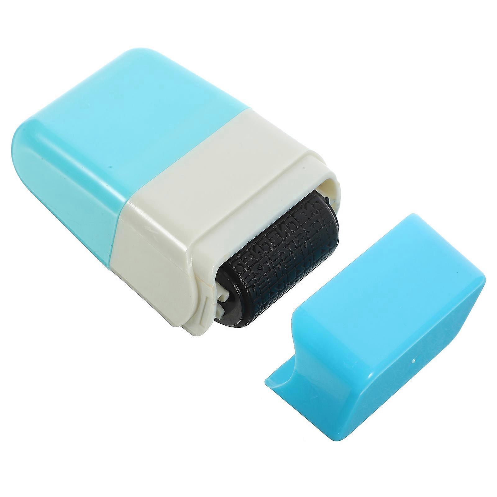 Geheimsiegel-rollentyp: Unleserliches Geheimsiegel, Datenschutzsiegel, Identitätsschutz-rollenstempel-4.60x4.20x3.50cm-blue