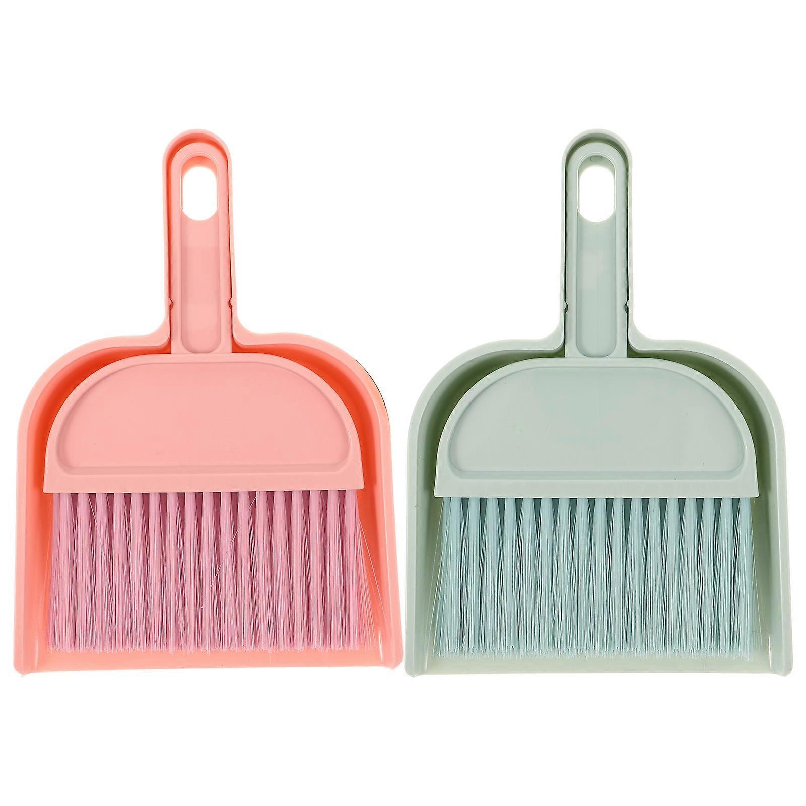 Sets Mini-besen Und Kehrschaufel Zum Reinigen Von Schreibtisch Und Tastatur Im Homeoffice (blau Und Rosa)-20.50x14.00x3.00cm-blue