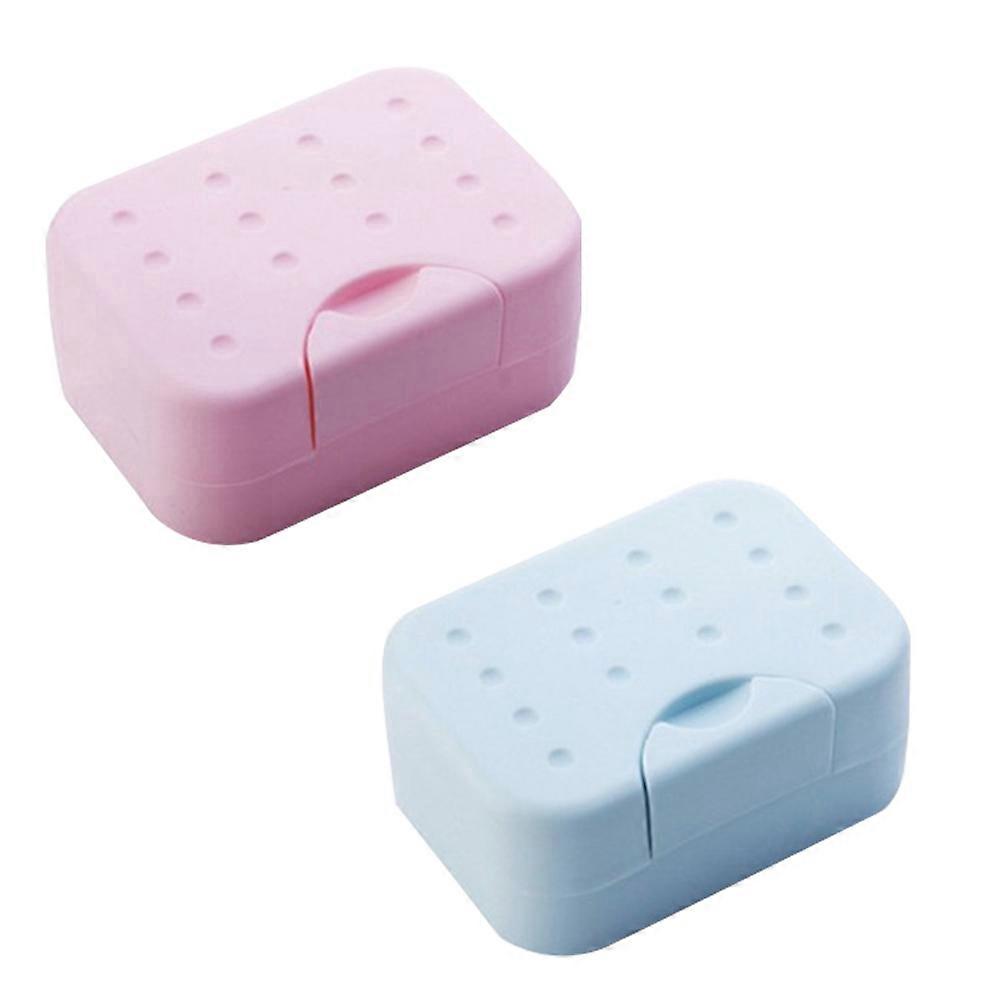 2er-pack Seifenbehälter, Reise-seifenbox, Seifenetui Aus Robustem, Wasserdichtem Kunststoff, Mit Integriertem Schwammhalter Für Trinkwasser, Ideal Für Camping, Zuhause Und Badezimmer (rot Und Blau)-10