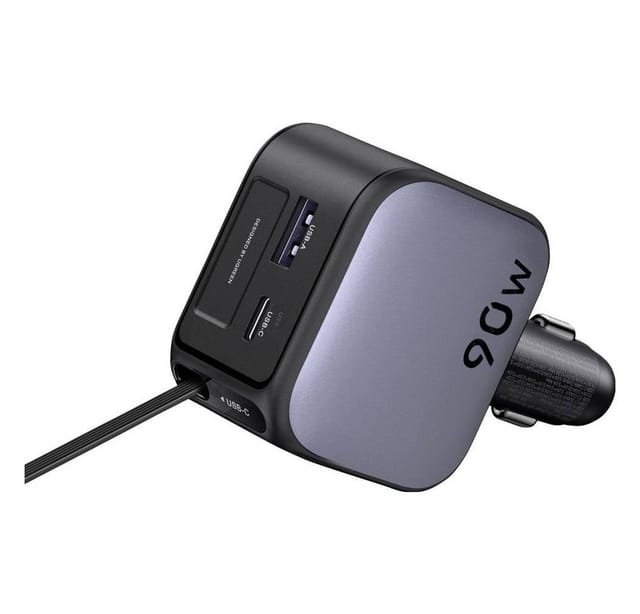UGREEN 90 W Fast Car Charger with Retractable Cable