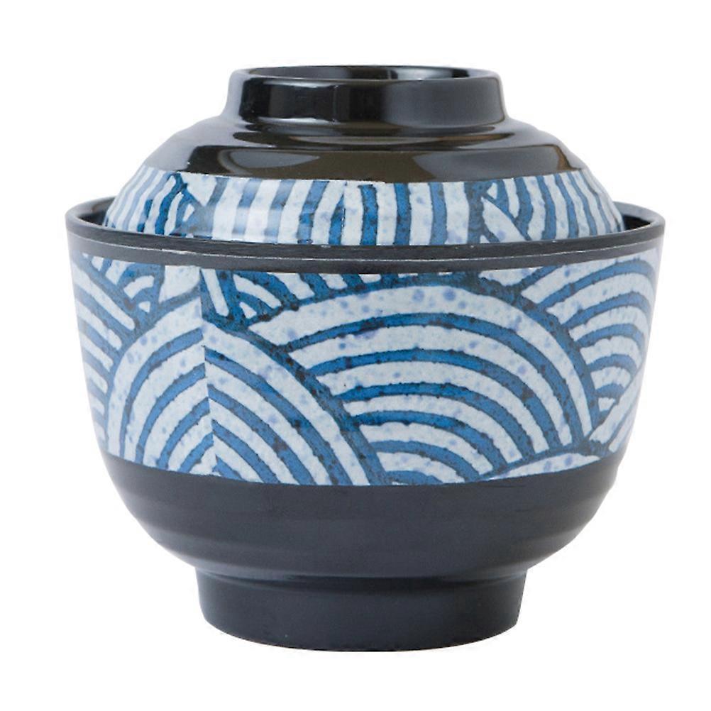 Japanische Miso-suppenschüssel Mit Deckel, Ramen-schüssel, Melamin-suppenschüssel-10x10x9.5cm-blue