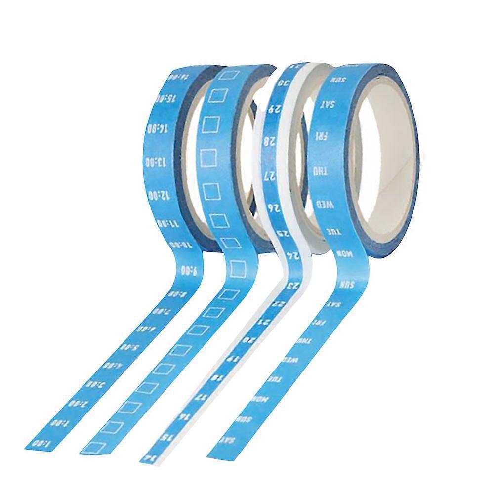 Stück Timeline-tape, Wochen-, Datums- Und Stundenplan-washi-tape, Effizienz-dekorations-masking-tape, Scrapbooking-aufkleber (blau)-5000.8cm